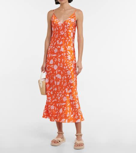 Lee Mathews Bella floral silk satin slip dress