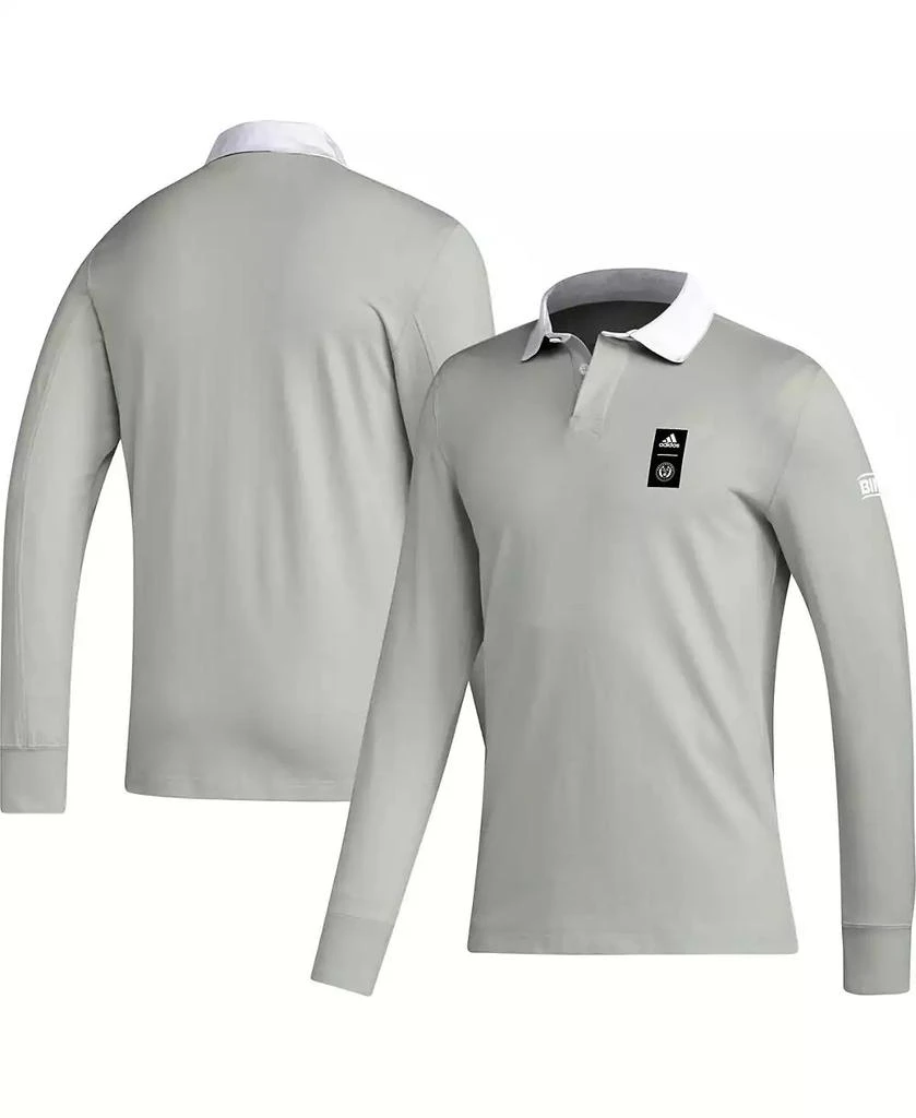 Adidas Men's 2023 Player Gray Philadelphia Union Travel Long Sleeve Polo Shirt 1