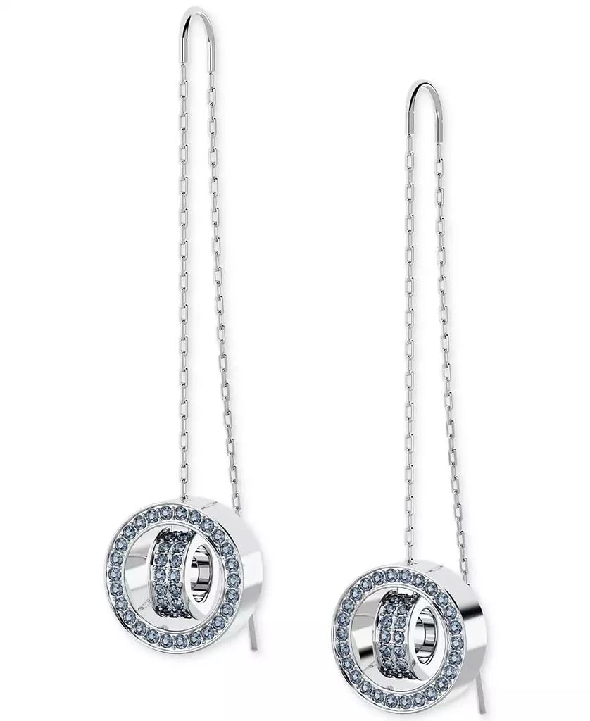 Swarovski Rhodium-Plated Color Pavé Interlocking Loop Threader Earrings 3
