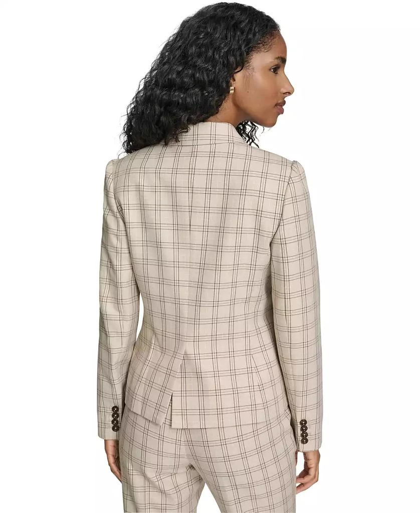 Tommy Hilfiger Women's Plaid Puff Sleeve One Button Blazer Jacket 5