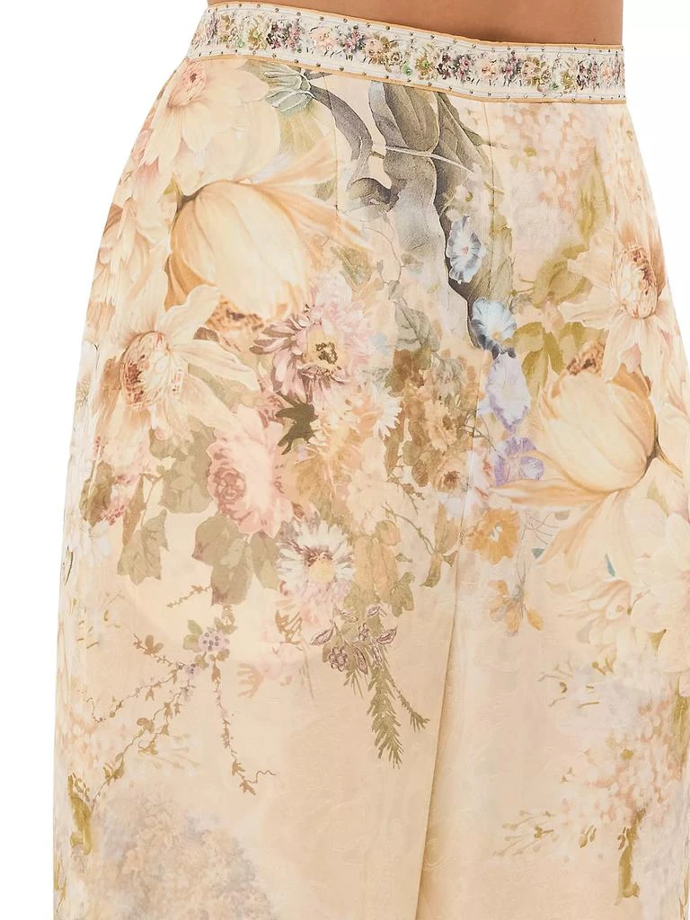 Camilla Floral Silk-Blend Wide Leg Pants 7