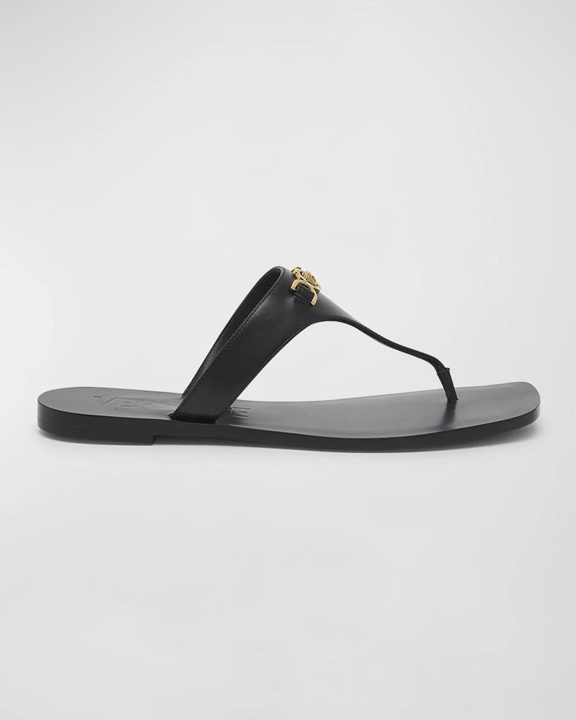 Versace Medusa Leather Flat Thong Sandals 1