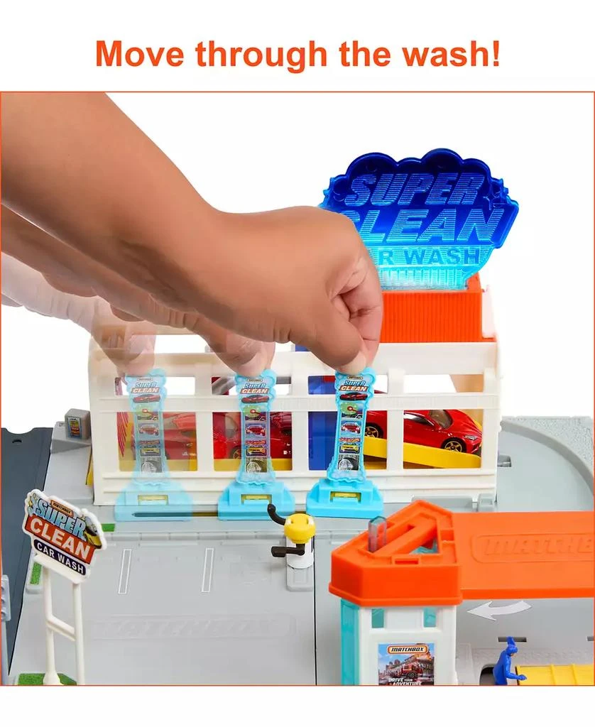 Matchbox Cars Playsets, Super Clean Carwash with 1 Matchbox Car 3