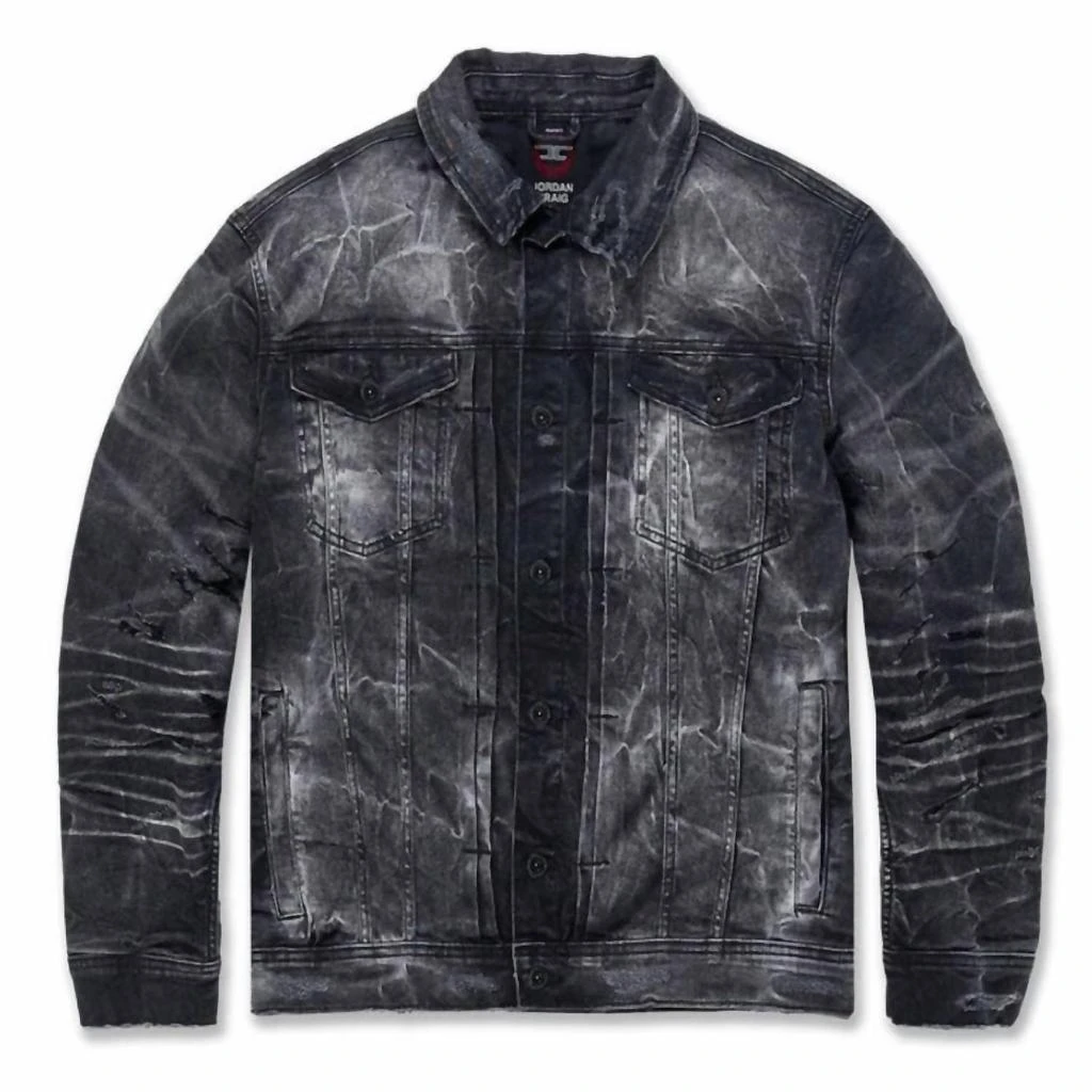 JORDAN CRAIG Men's Bayside Denim Trucker Jacket In Industrial Black 1