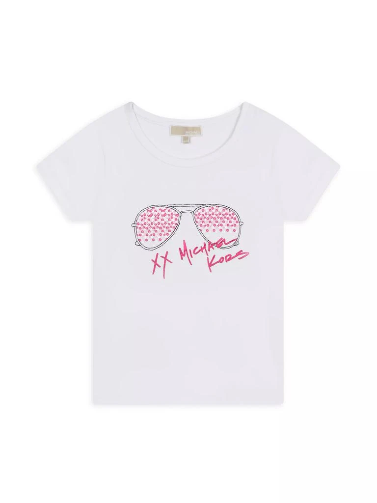 Michael Kors Little Girl's & Girl's Sequin-Embellished Sunglasses T-Shirt 1