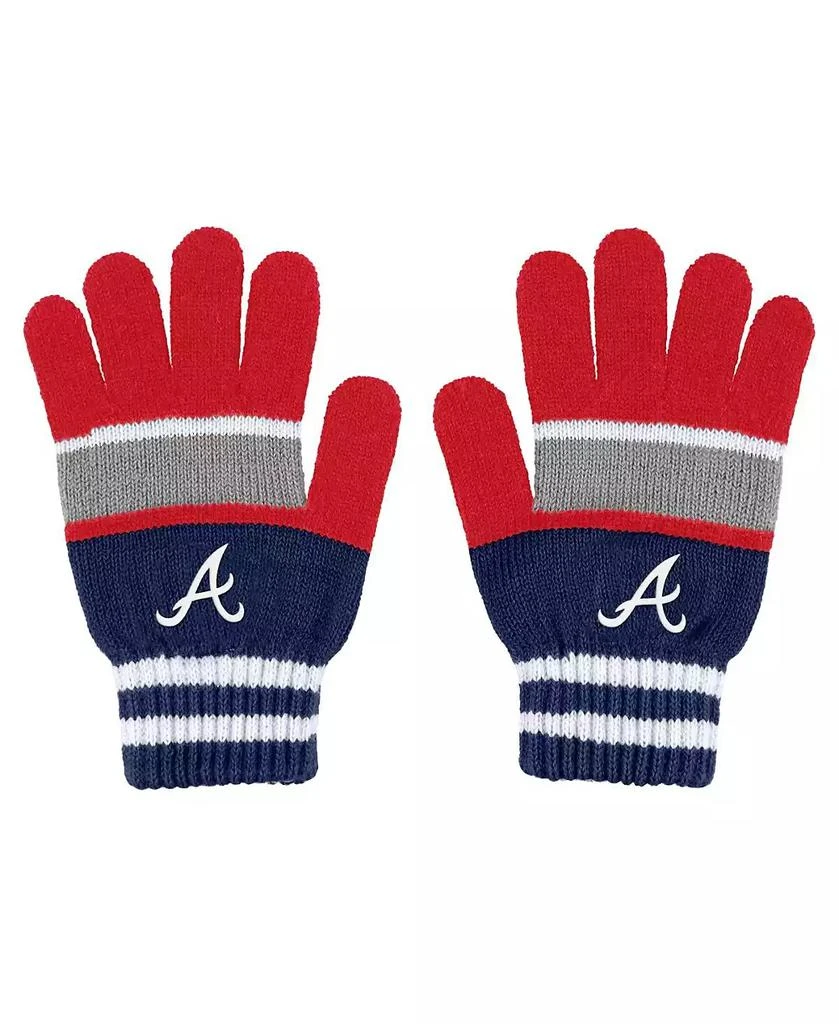 WEAR by Erin Andrews Women's Atlanta Braves Stripe Glove and Scarf Set 3