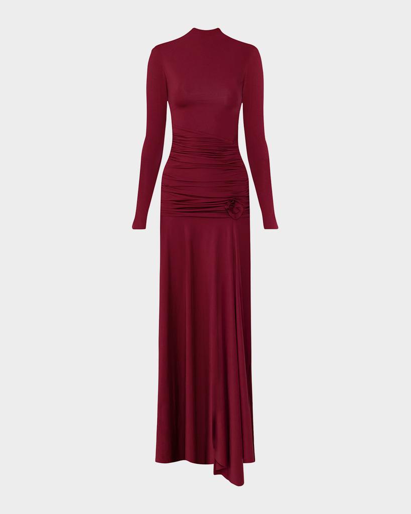 MAYGEL CORONEL Mageia Ruched Mock-Neck Maxi Dress