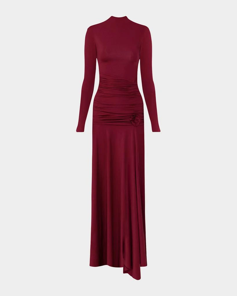 MAYGEL CORONEL Mageia Ruched Mock-Neck Maxi Dress 1