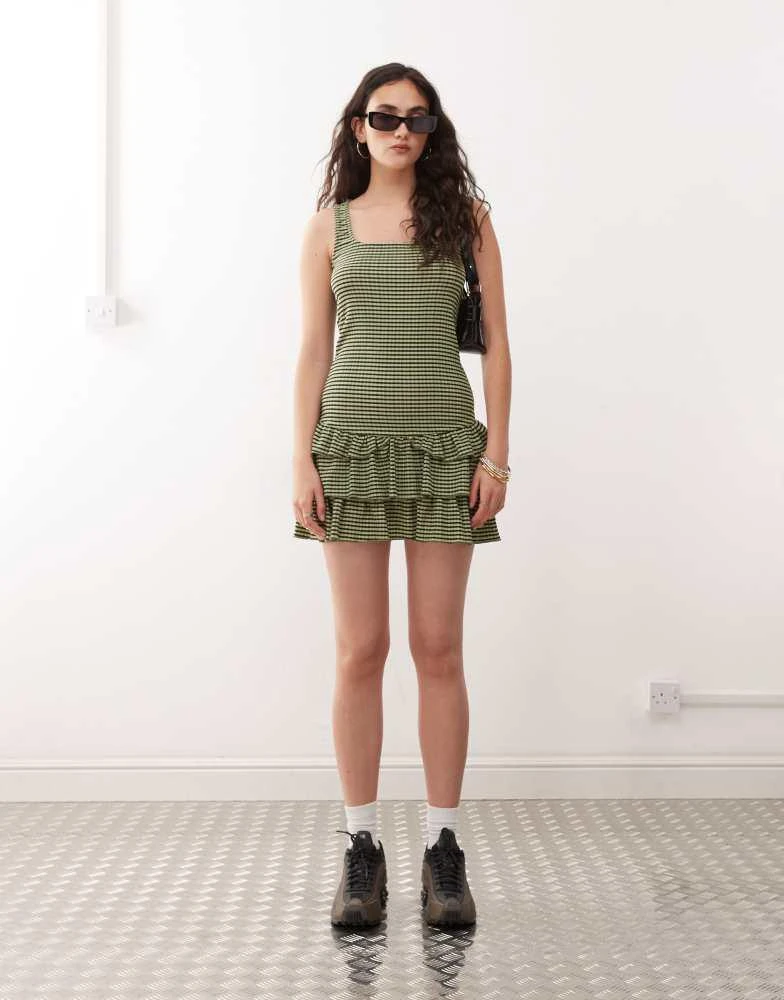 COLLUSION gingham mini dress in green  On Sale Now with Up to 46% Off |  Discover Exclusive Deals & Savings at BeyondStyle  Authentic COLLUSION  Home|women with Limited-Time Discounts, Free Shipping,