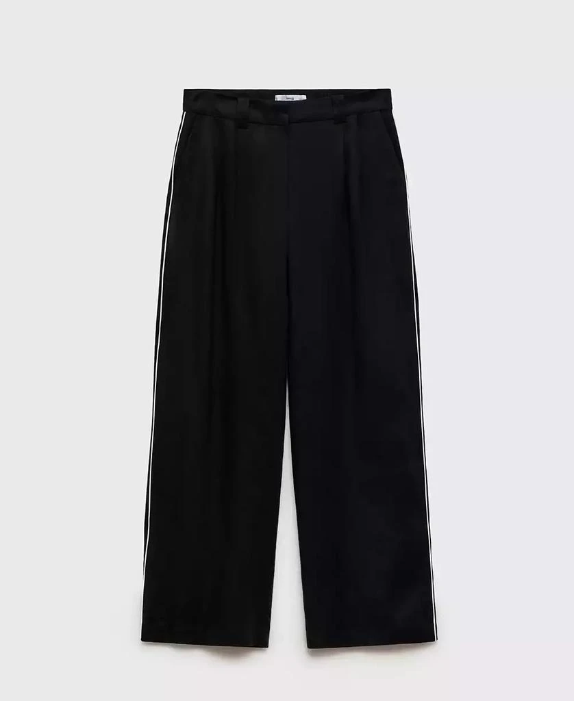 Mango Women's Contrast Stripe Linen Trousers 2