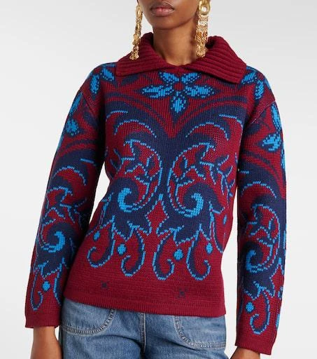 ETRO Paisley wool jacquard polo sweater 6