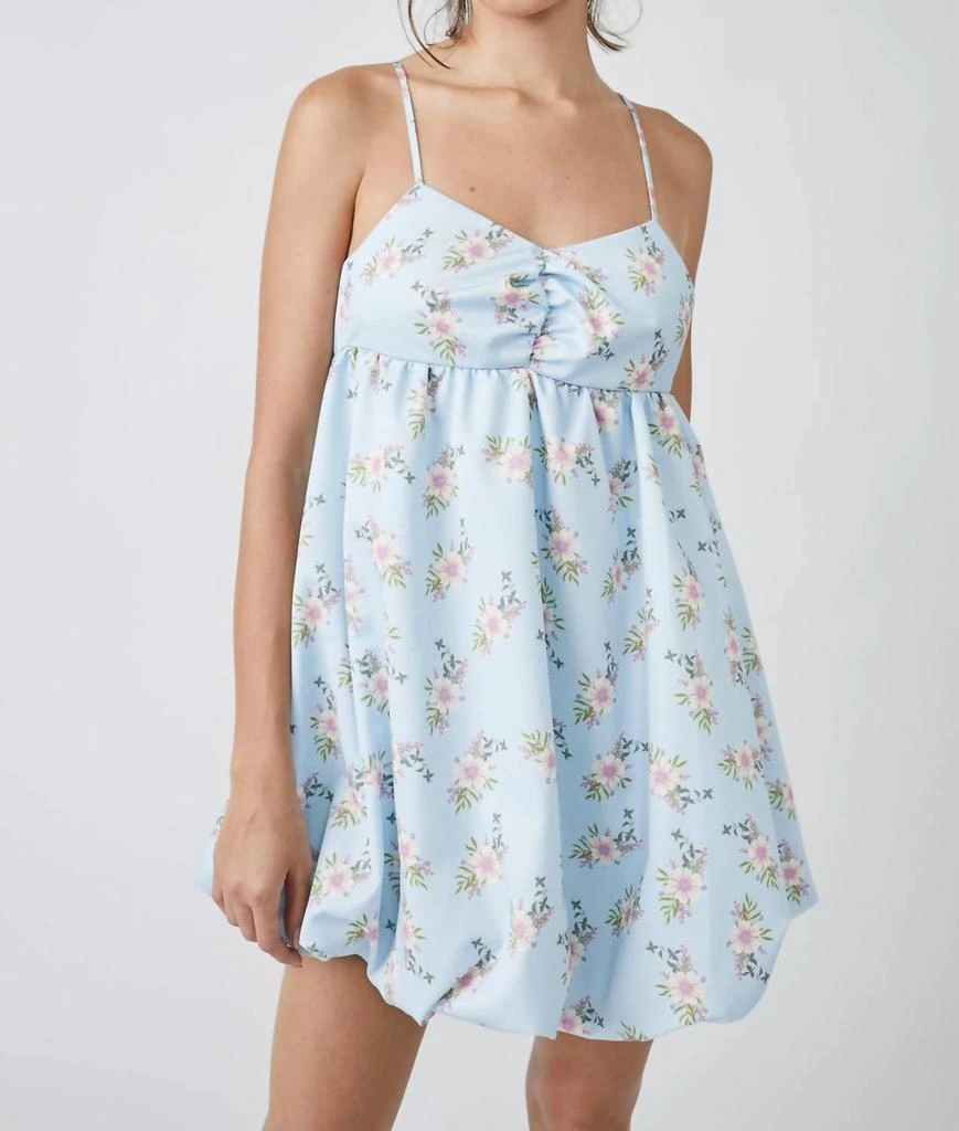 Free People In A Bubble Mini Dress In Blue 1
