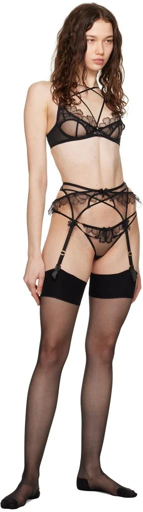 L'Agent by Agent Provocateur Black Kissie Garter Belt 4