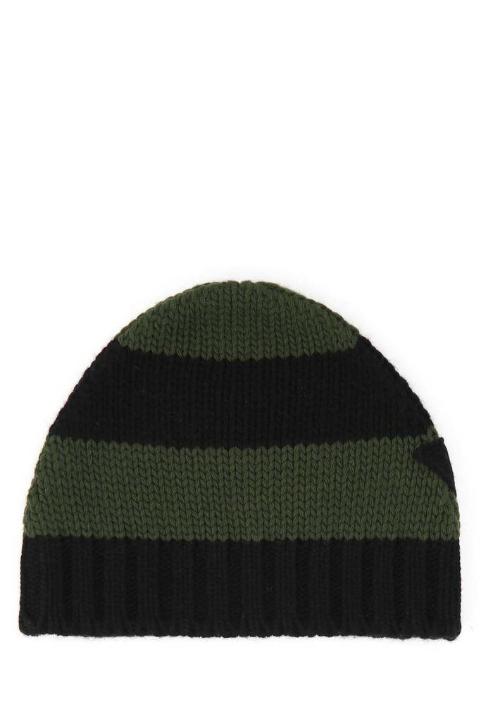 ニットキャップ・ビーニー PRADA BLACK WOOL BLEND BEANIE HAT Prada Black wool blend beanie hat for Women Online USA at