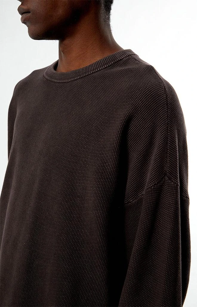 PacSun Brown Textured Crew Neck Sweater 2