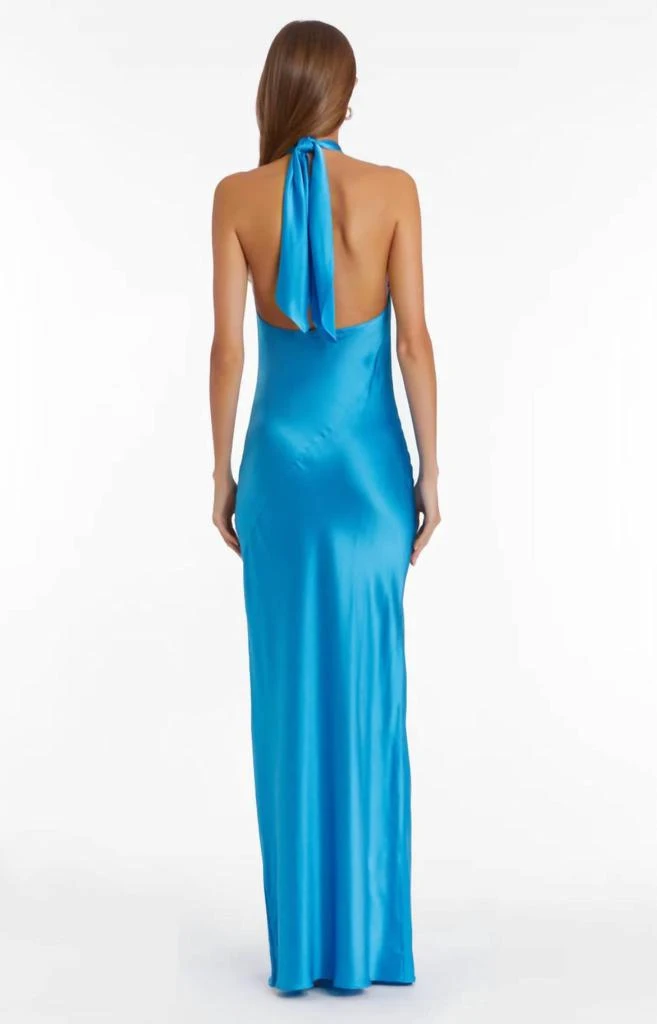 Amanda Uprichard Jade Silk Maxi Dress In Blue 3