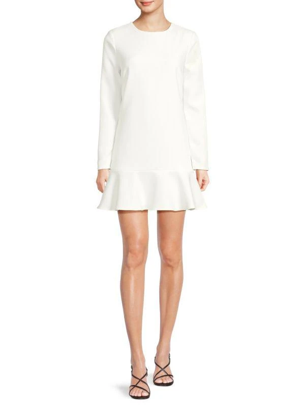 The Kooples Solid Cuotut Mini Peplum Dress 1