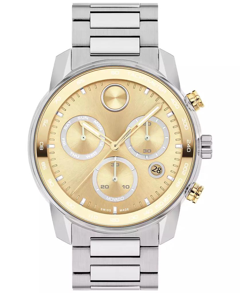 Movado Men's Swiss Chronograph Bold Verso Stainless Steel Bracelet Watch 44mm