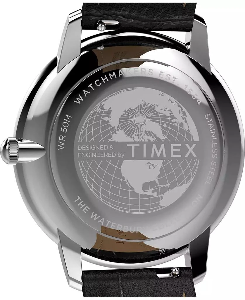 Timex Men's Quartz Analog Black Leather Watch, 39mm 5