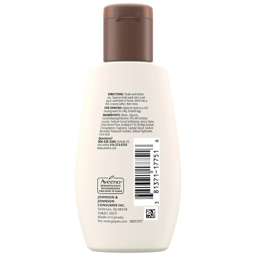 Aveeno Daily Moisturizing Dry Skin Body Wash, Prebiotic Oat, Travel Size 2