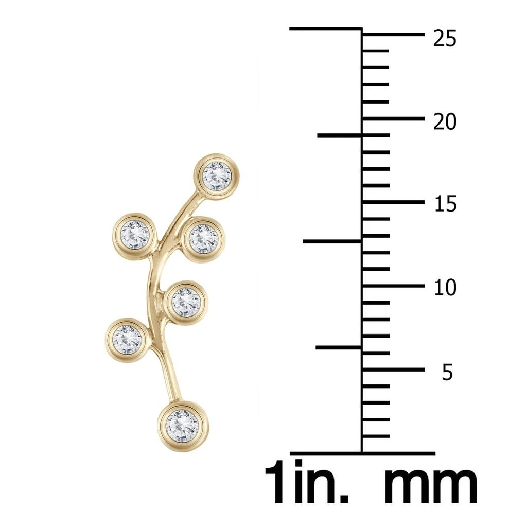 Monary 1/4 CTW Genuine Diamond Bubble Climbing Earrings in 14K Yellow Gold 3