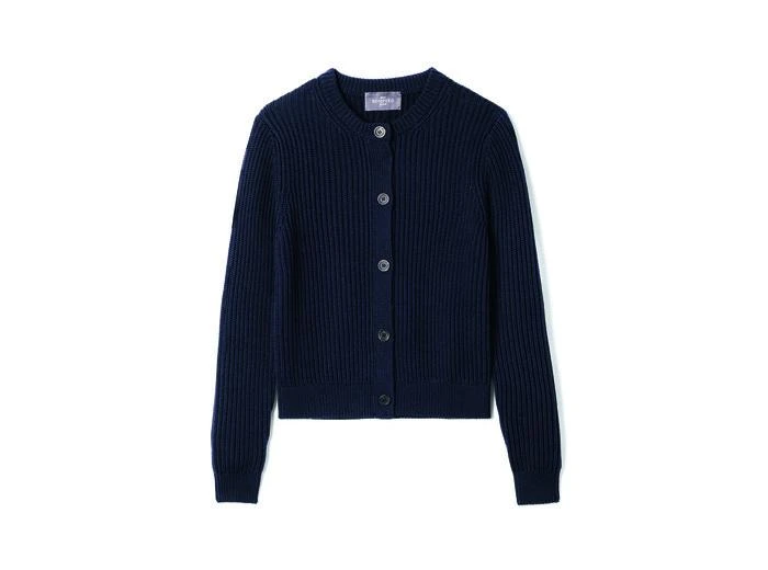 Eric Bompard Cardigan court en soie et coton - Femme - MARINE 1