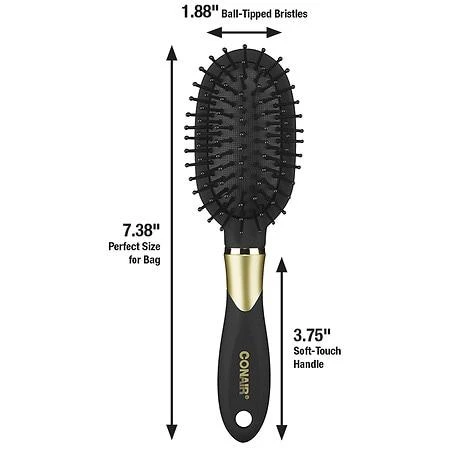 Conair Conair Velvet Touch Mid-Size Cushion Hairbrush (Colors Vary) 4