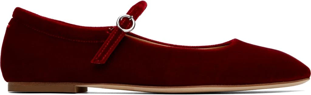 AEYDE Red Uma Velvet Mary-Jane Ballerina Flats 1