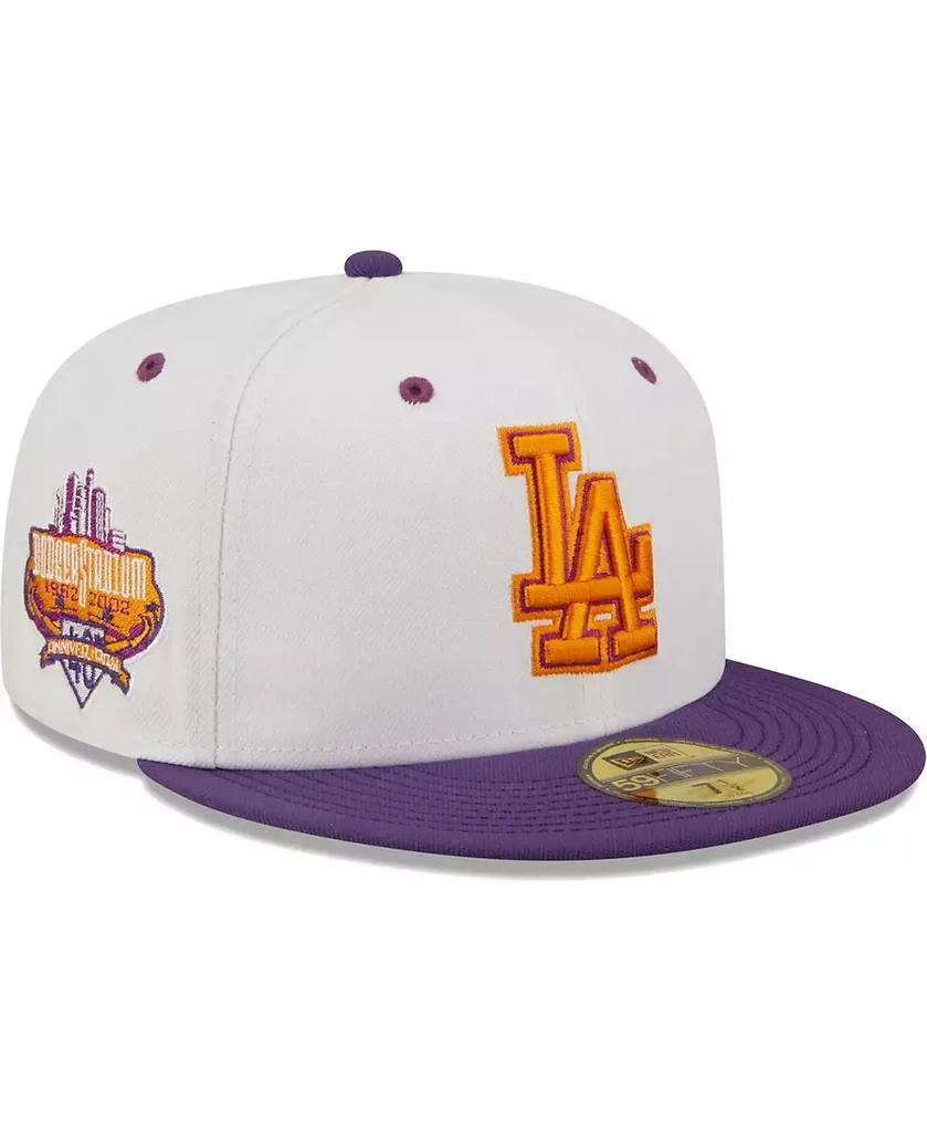 New Era Men's White, Purple Los Angeles Dodgers 40th Anniversary at Dodger Stadium Grape Lolli 59FIFTY Fitted Hat 1