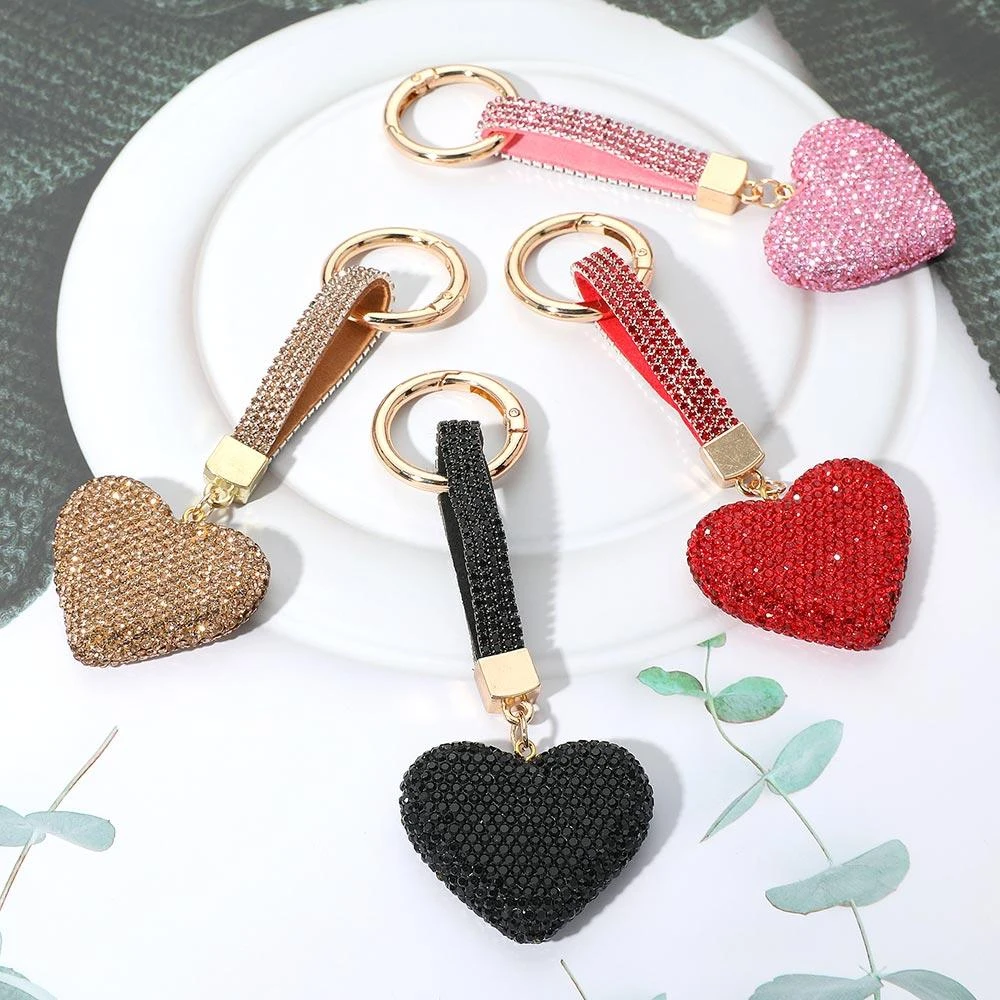 FASHNZFAB Bling Studded Heart Keychain / Bag Charm