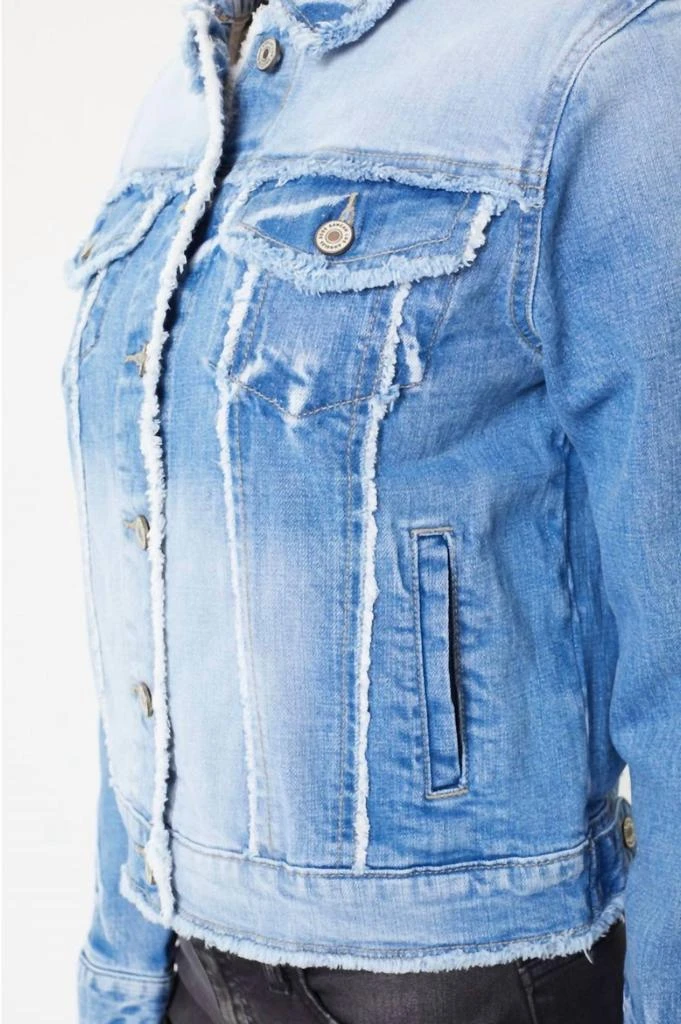 KanCan Kancan - Taylor Frayed Seam Denim Jacket 6