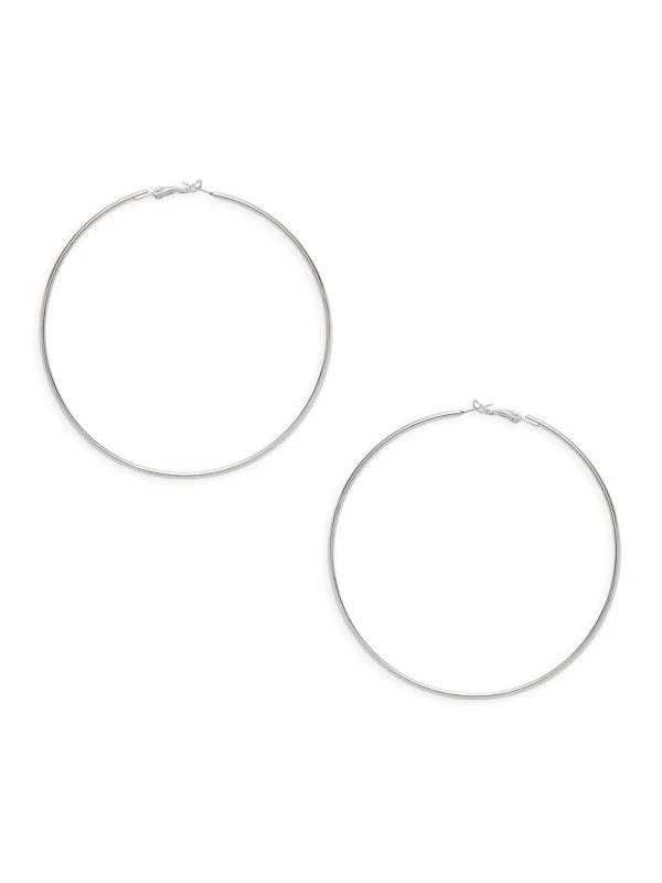 Ava & Aiden Silvertone Plated Hoop Earrings 1