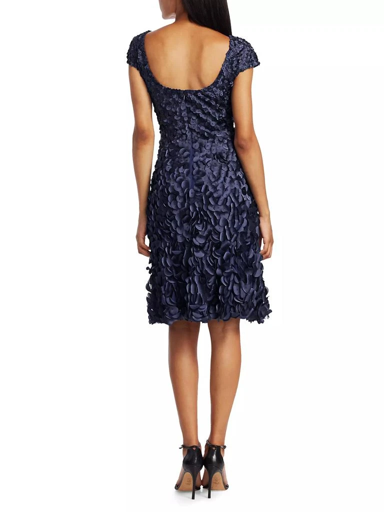 Theia Beaded Petal Appliqué Dress 4
