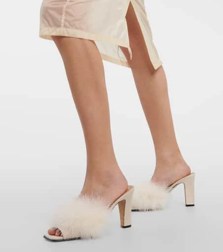 MAISON MARGIELA Feather-embellished mules 4