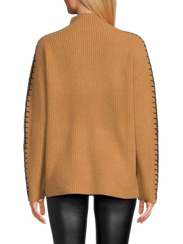 Saks Fifth Avenue 100% Cashmere Funnel Neck Sweater 2