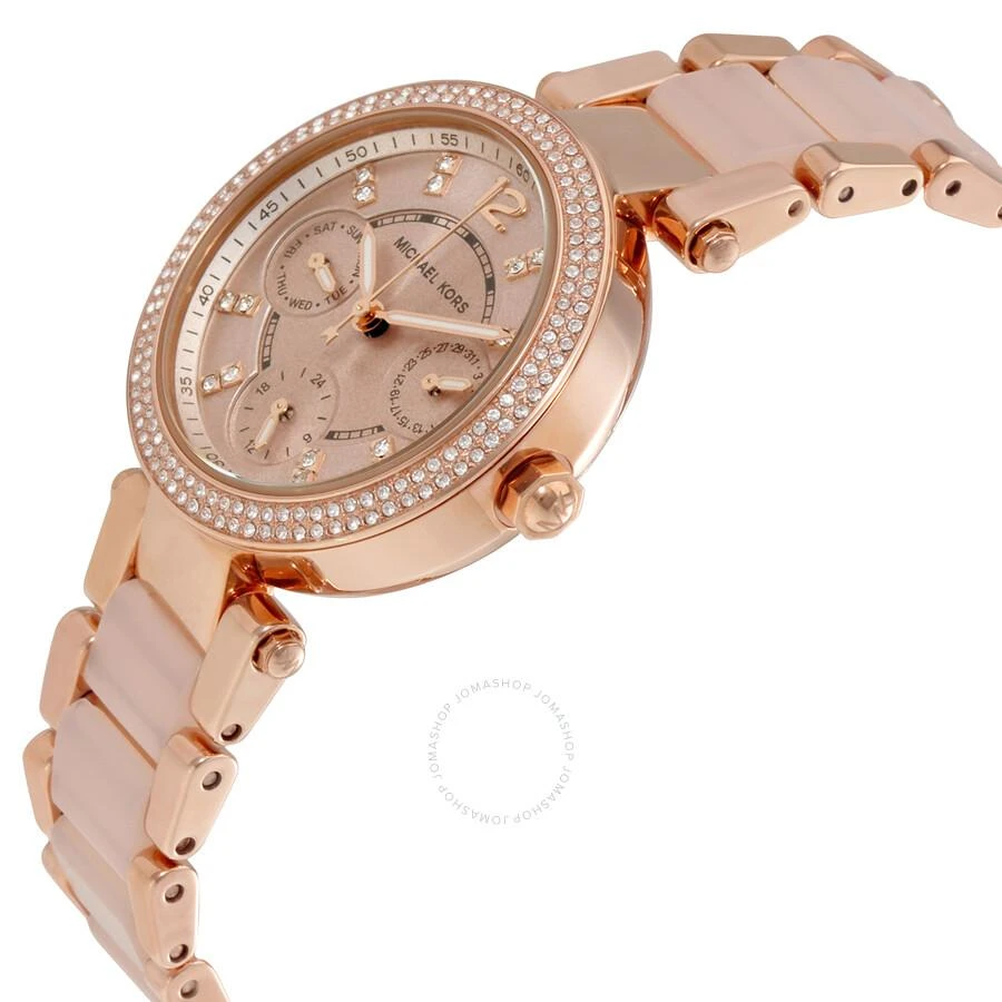 Michael Kors Parker Mini Multi-Function Rose Dial Ladies Watch MK6110 2