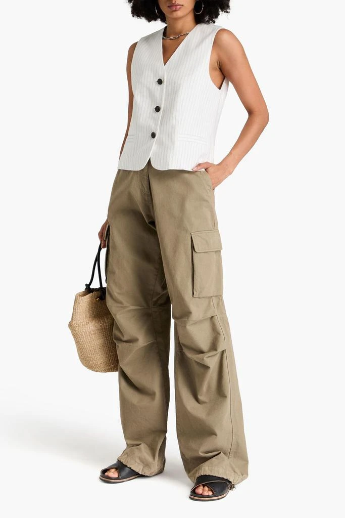 Rag & Bone Erin striped cotton and linen-blend twill vest 2