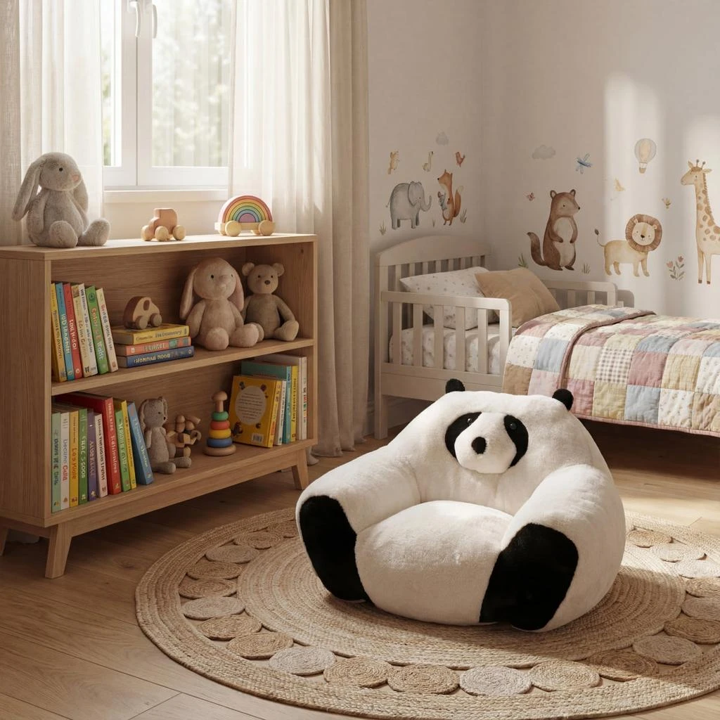 Streamdale Furniture Streamdale Panda Beanbag Chair - Soft Plush, 29.65 inches 2