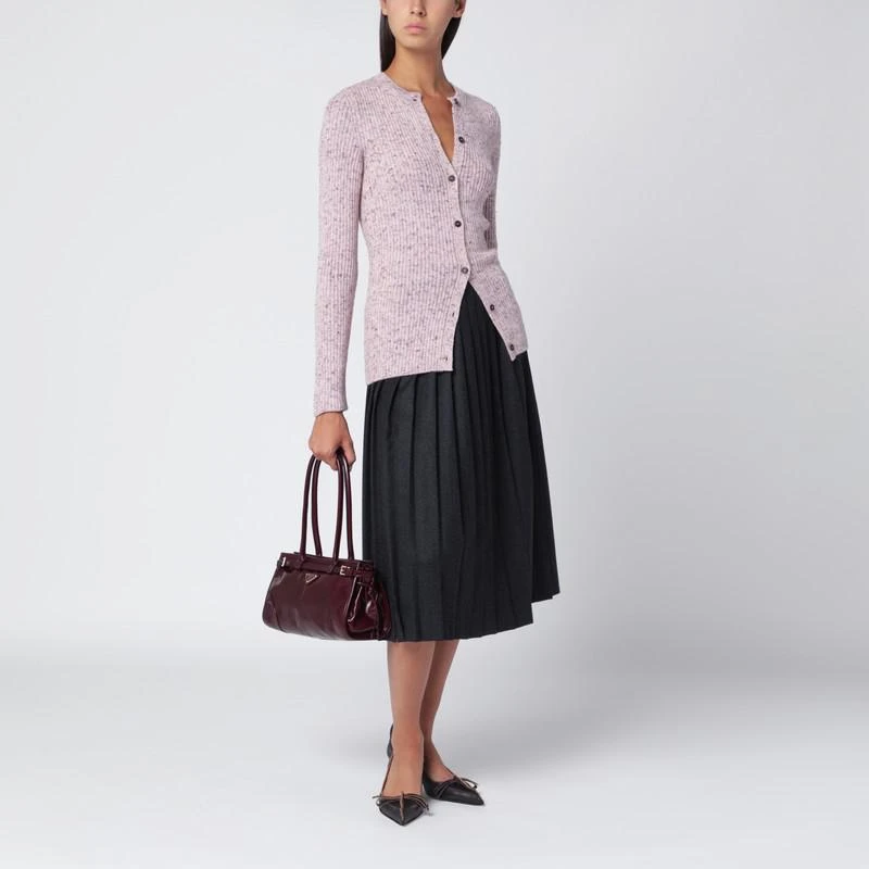 Prada Pink ribbed wool cardigan 2