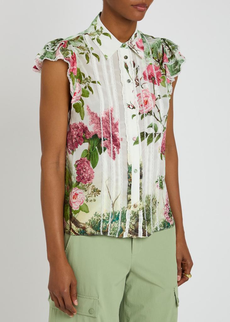 Alice + Olivia Minda floral-print silk blouse