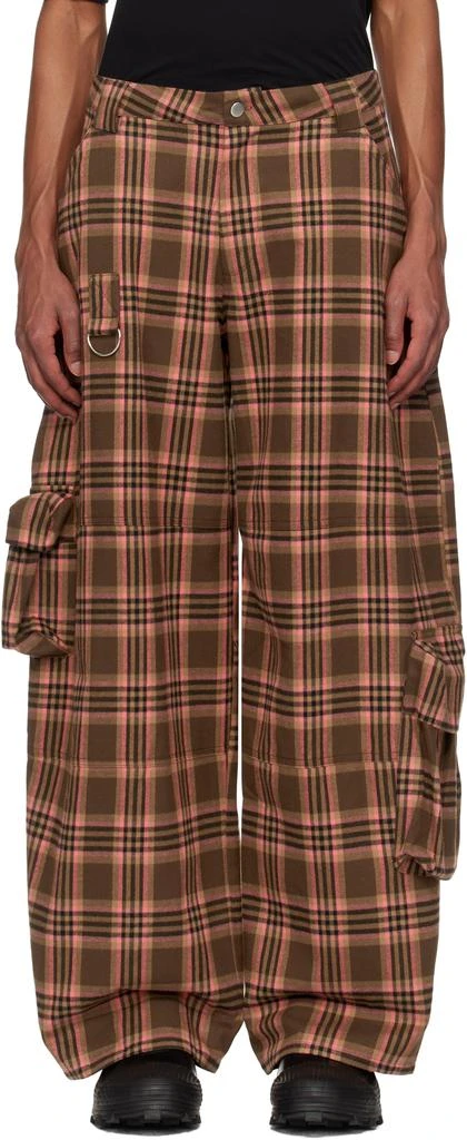 Collina Strada Pink & Brown Lawn Cargo Pants 1