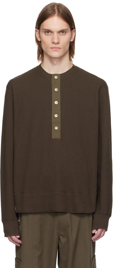 Omar Afridi Brown Henry Neck Henley