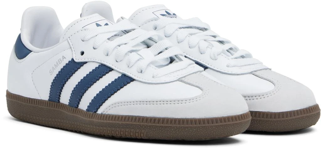 Adidas White & Navy Samba OG Sneakers 4