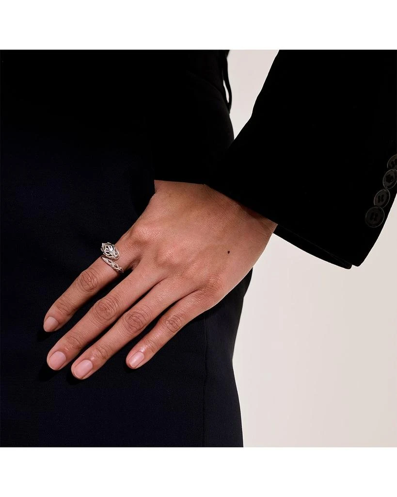 John Hardy Sterling Silver Naga Blue Sapphire Dragon Bypass Ring 3