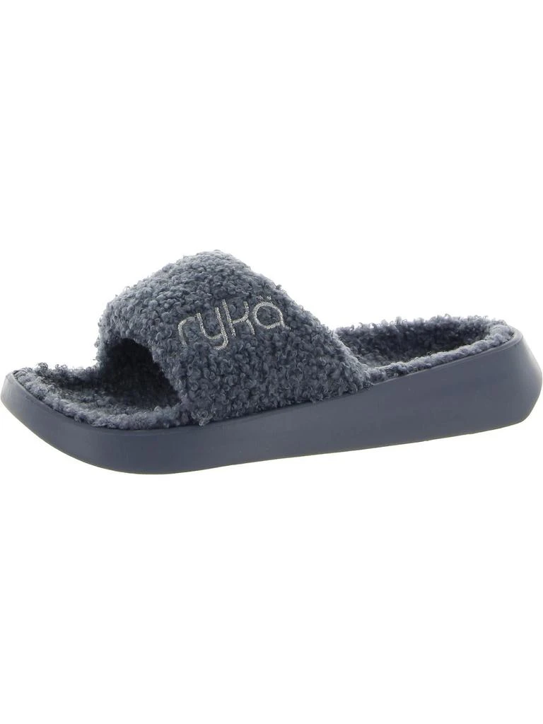Ryka Aimi Cozy Womens Faux Fur Lined Slip on Slide Sandals 8