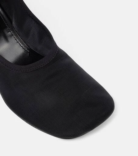 Dries Van Noten Ruffled leather-trimmed mesh pumps 5