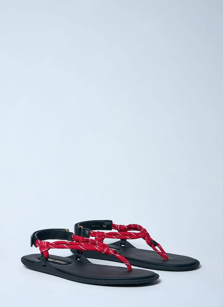 Miu Miu Riviere Cord And Leather Sandals 2