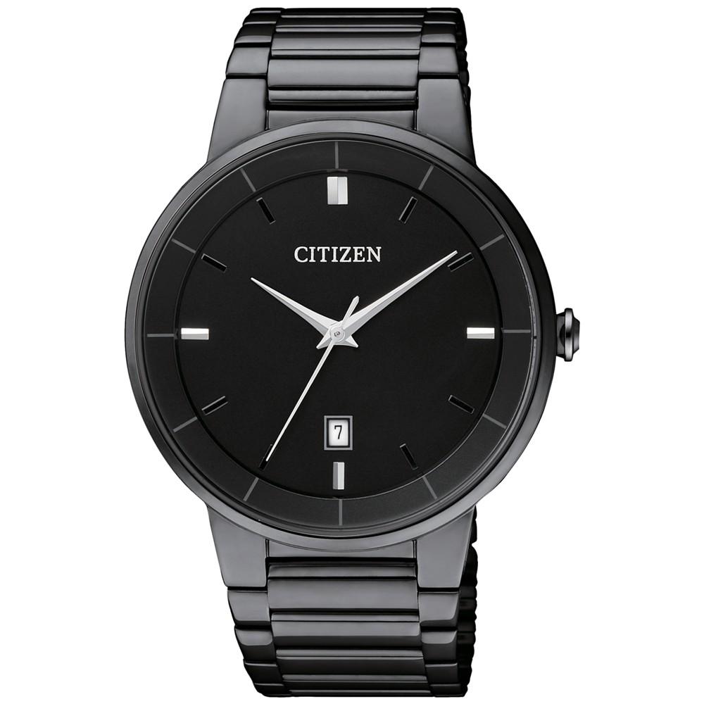 Citizen Men's Quartz Black Ion-Plated Stainless Steel Bracelet Watch 40mm BI5017-50E