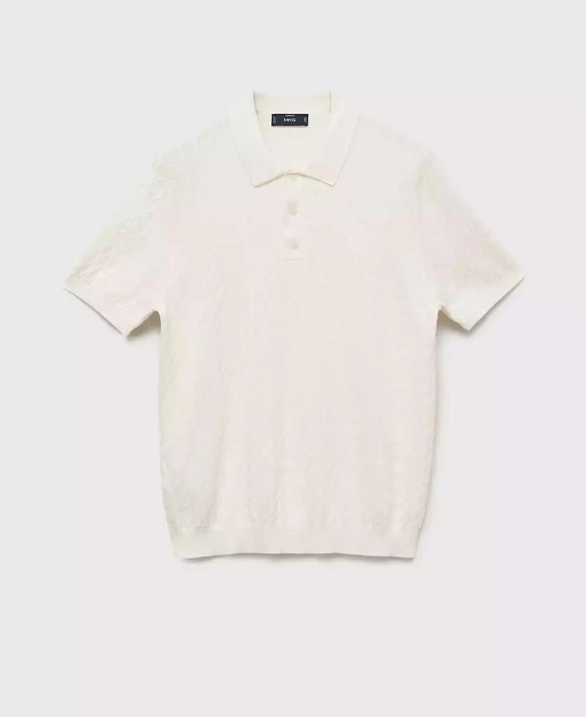 Mango Men's Cotton Braided Knitted Polo Shirt 2