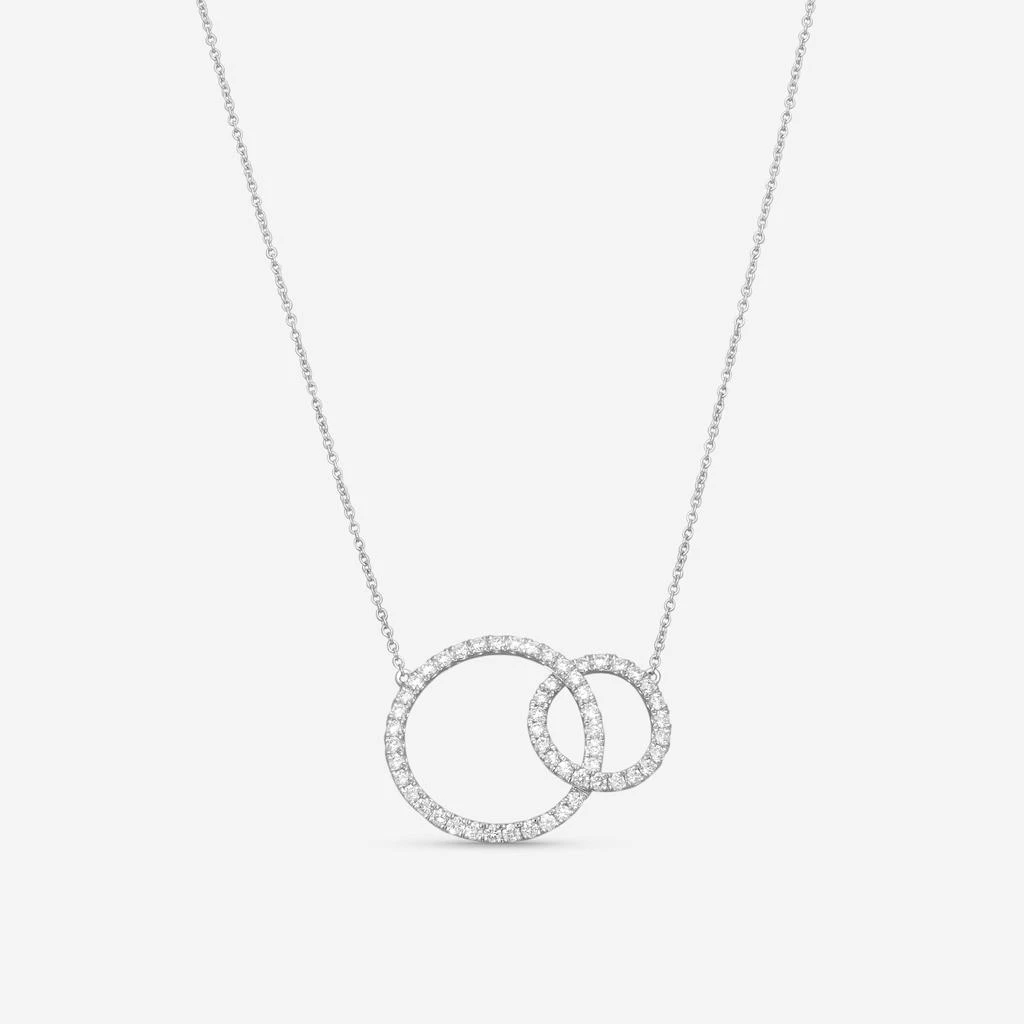 Mémoire Mémoire 18K White Gold Diamond Interlocking Circle Necklace MFDC102N-0110T8W